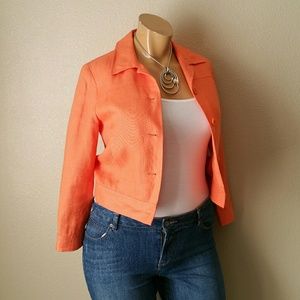 Talbots Irish Linen Orange Jacket